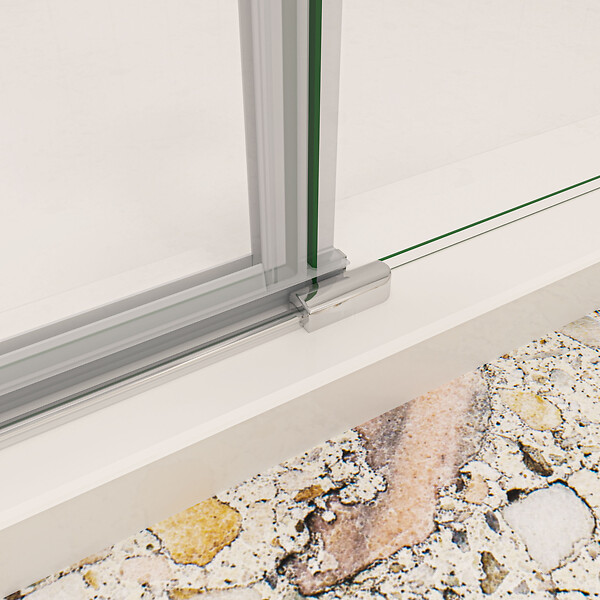 AICA SANITAIRE - AICA Porte de douche pivotante 100x195cm en 6mm verre de sécurité anticalcaire avec barre de fixation - large