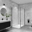 AICA SANITAIRE - AICA paroi de douche avec retour pivotant 120+40x200cm avec une barre extensible, paroi de douche pivotante 45x200cm, verre 8mm securit anticalcaire - vignette