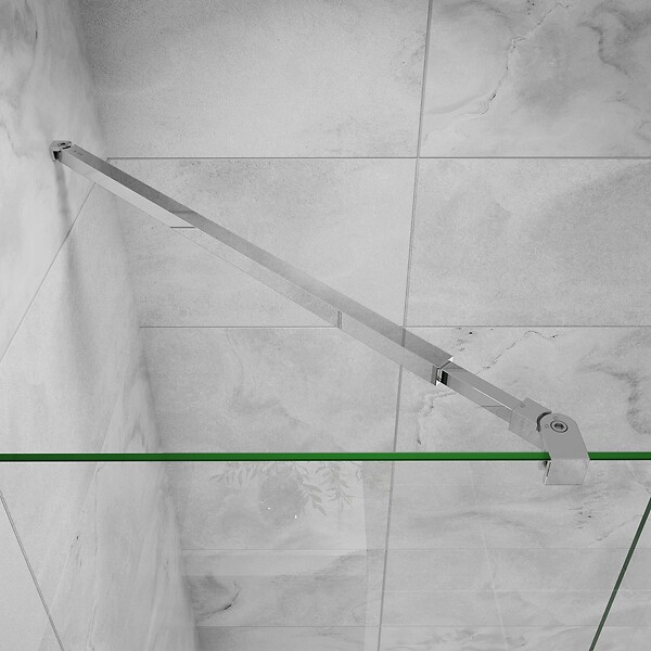 AICA SANITAIRE - AICA paroi de douche avec retour pivotant 120+40x200cm avec une barre extensible, paroi de douche pivotante 45x200cm, verre 8mm securit anticalcaire - large