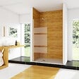 AICA SANITAIRE - AICA paroi de douche à l'italienne 60x190cm en 6mm verre avec bandes horizontales sérigraphiées, livré avec barre de fixation extensible 73-120cm - vignette