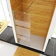 AICA SANITAIRE - AICA paroi de douche à l'italienne 60x190cm en 6mm verre avec bandes horizontales sérigraphiées, livré avec barre de fixation extensible 73-120cm - vignette