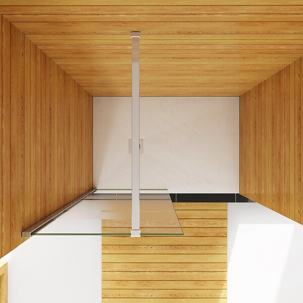 AICA SANITAIRE - AICA paroi de douche à l'italienne 60x190cm en 6mm verre avec bandes horizontales sérigraphiées, livré avec barre de fixation 90cm - large