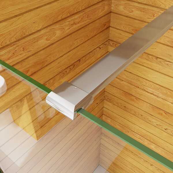 AICA SANITAIRE - AICA paroi de douche à l'italienne 60x190cm en 6mm verre avec bandes horizontales sérigraphiées, livré avec barre de fixation 90cm - large