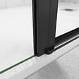 AICA SANITAIRE - AICA porte de douche battante 110x200cm avec un élément fixe, profilé noir mat, Porte de douche Hauteur 200cm en 8mm verre anticalcaire - vignette