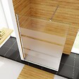 AICA SANITAIRE - AICA paroi de douche à l'italienne 140x200cm Modèle Brume, avec barre de stabilisation 140cm Paroi latérale fixe en 8mm verre de sécurité - vignette