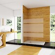AICA SANITAIRE - AICA paroi de douche à l'italienne 140x190cm en 6mm verre avec bandes horizontales sérigraphiées, livré avec barre de fixation 90cm - vignette