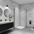 AICA SANITAIRE - AICA paroi de douche à l'italienne  50x200cm avec une barre de fixation, paroi de douche pivotante 45x200cm, verre 8mm securit anticalcaire - vignette