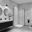AICA SANITAIRE - AICA paroi de douche à l'italienne  50x200cm avec une barre de fixation, paroi de douche pivotante 45x200cm, verre 8mm securit anticalcaire - vignette
