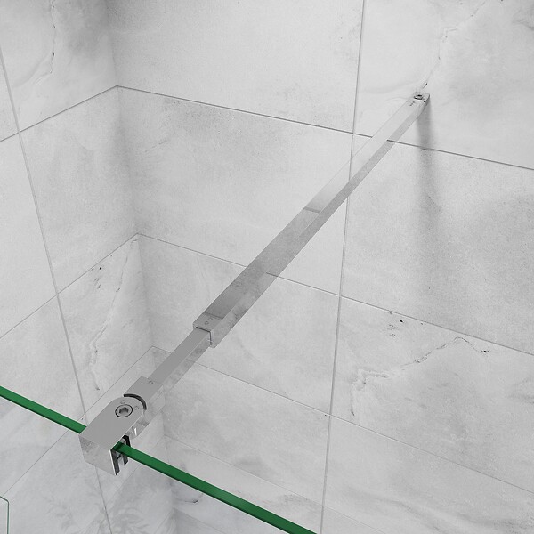 AICA SANITAIRE - AICA paroi de douche à l'italienne  50x200cm avec une barre de fixation, paroi de douche pivotante 45x200cm, verre 8mm securit anticalcaire - large