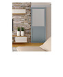 GD MENUISERIES - Porte Coulissante Athena Gris Clair Vitrée H204 x L83 cm, Rail Alu Bandeau blanc - vignette