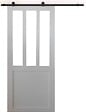 GD MENUISERIES - Porte Coulissante Atelier blanc H204 x L93 cm, Rail roulettes - vignette