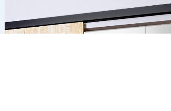 GD MENUISERIES - Porte Coulissante Telia Noir Vitrée H204 x L73 cm, Rail Roulettes - large