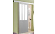 GD MENUISERIES - Porte Coulissante Atelier Blanc H204 x L93 cm, Rail Alu - vignette