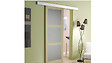 GD MENUISERIES - Porte Coulissante bois Ayous Vitrée H204 x L93 cm, Rail Alu - vignette