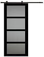 GD MENUISERIES - Porte Coulissante Tana blanc Vitrée H204 x L83 cm, Rail roulettes - vignette