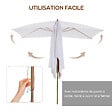 OUTSUNNY - Parasol droit rectangulaire de jardin grande taille dim. 3L x 2l x 2,5H m blanc - vignette