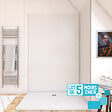AURLANE - LOT de 5 Panneaux Muraux pour salle de bains en Aluminium Blanc - 120x210cm - WALL'IT - vignette