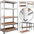 SECURY-T - Lot de 2 étagères de rayonnage modulables en métal, 5 étages, 175kg/par étagère - vignette