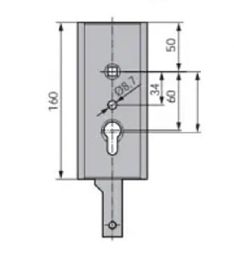 WSS - Serrure de garage verouillage bas avec ressort épaisseur 29mm - WSS - 16540000010 - large