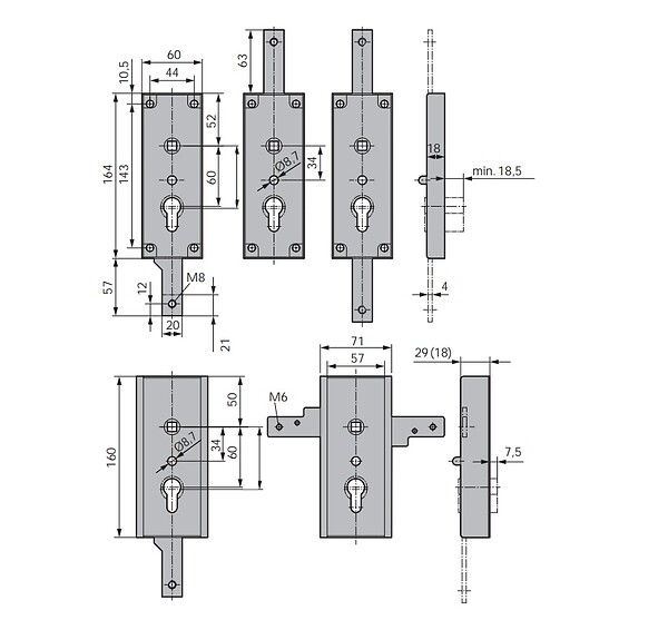 WSS - Serrure de garage verouillage bas avec ressort épaisseur 18mm - WSS - 16500000010 - large