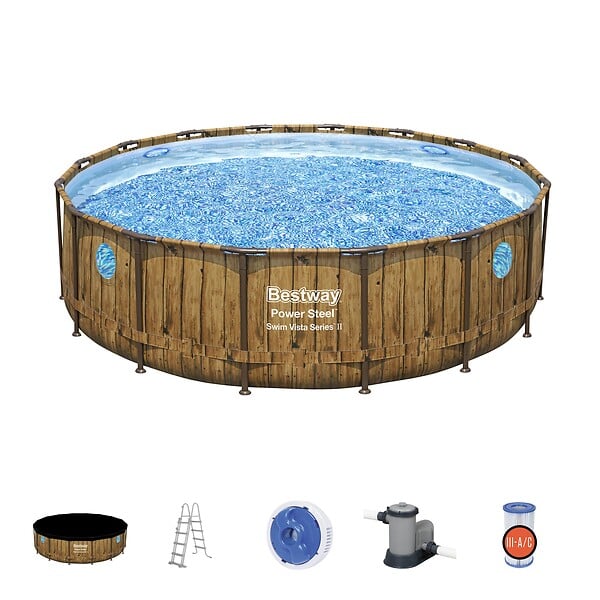 BESTWAY - Piscine acier Power Steel SwimVista - Diam.488xH.122cm - large