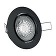 XANLITE - Lot de 5 spots LED encastrables noirs avec ampoules incluses, culot GU10, puissance équivalente 50W, flux 345 lm, lumière blanc neutre 4000 K, usage intérieur - vignette