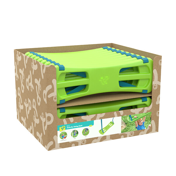 TP TOYS - 9 balançoires 3-en-1 plastique - Vert - H.10xL.60xP.31cm - large