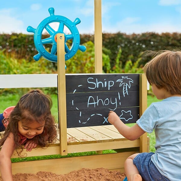 TP TOYS - Bac à sable bateau avec plateforme rétractable dim  92 x 180 x 118 - large