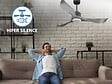 PURLINE - Ventilateur de plafond Réversible  Thermostat Dimmable Wifi Moteur à courant continu Toits en pente Télécommande Lumière à trois tons Mémoire - vignette