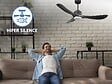 PURLINE - Ventilateur de plafond Réversible  Thermostat Dimmable Wifi Moteur à courant continu Toits en pente Télécommande Lumière à trois tons Hypersilence Mémoire - vignette