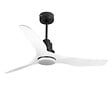 PURLINE - Ventilateur de plafond Réversible  Thermostat Dimmable Wifi Moteur à courant continu Toits en pente Télécommande Lumière à trois tons Adaptateur 2/3 Lames - vignette