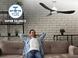 PURLINE - Ventilateur de plafond Réversible  Thermostat Dimmable Wifi Moteur à courant continu Toits en pente Télécommande Lumière à trois tons Hypersilence Mémoire - vignette