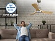 PURLINE - Ventilateur de plafond Réversible  Thermostat Dimmable Wifi Moteur à courant continu Toits en pente Télécommande Lumière à trois tons Hypersilence Mémoire - vignette