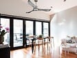 PURLINE - Ventilateur de plafond Réversible  Thermostat Dimmable Wifi Moteur à courant continu Toits en pente Télécommande Lumière à trois tons Mémoire - vignette