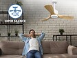 PURLINE - Ventilateur de plafond Réversible  Thermostat Wifi Moteur à courant continu Toits en pente Télécommande Hypersilence Mémoire - vignette