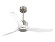 PURLINE - Ventilateur de plafond Réversible  Thermostat Dimmable Wifi Moteur à courant continu Toits en pente Télécommande Lumière à trois tons Adaptateur 2/3 Lames - vignette