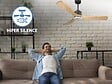 PURLINE - Ventilateur de plafond Réversible  Thermostat Dimmable Wifi Moteur à courant continu Toits en pente Télécommande Lumière à trois tons Hypersilence Mémoire - vignette