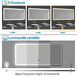 AICA SANITAIRE - Miroir LED salle de bain bluetooth + horloge + antibuée 3 couleurs -160x80cm - vignette