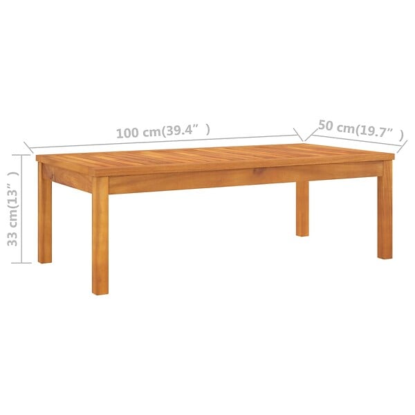 VIDAXL - vidaXL Table basse 100x50x33 cm Bois d'acacia solide - large