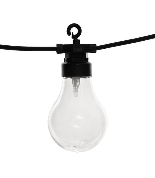 ATMOSPHERA - Guirlande Lumineuse Solaire façon guinguette 10 Ampoules transparentes LED Blanc chaud sur 5 mètres - large