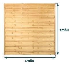 DEBARGE - Ecran alterné droit - Pin - Ep30mm - 1.80mx1.80m - large