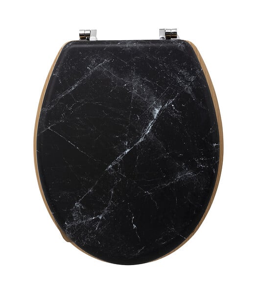 5 FIVE SIMPLY SMART - Abattant WC standard en Bois Noir effet marbre - large