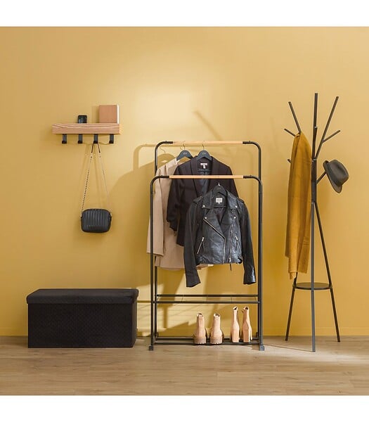 5 FIVE SIMPLY SMART - Penderie Portant à vêtements double en métal Noir H 150 cm - large