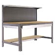 SIMON RACK - établi d'atelier métallique complet SimonRack Simonwork BT3 BOX 1500 gris/bois 1445x1510x610mm, panneau perforé, étagères, large tiroir, charge 600kg SIMONRACK - vignette