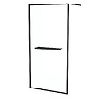 AURLANE - Paroi de Douche Noir Mat 100x200cm - Porte-serviette et étagère - DARK CONTOURING SHELF - vignette