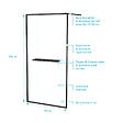 AURLANE - Paroi de Douche Noir Mat 100x200cm - Porte-serviette et étagère - DARK CONTOURING SHELF - vignette