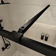 AURLANE - Paroi de Douche Noir Mat 100x200cm - Porte-serviette et étagère - DARK CONTOURING SHELF - vignette