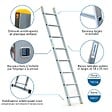 HOSTRÃ–M - Echelle simple StablePro 8 marches en aluminium, légère et durable, hauteur de travail maximale 3,2m, garantie 5 ans, charge maximale 150kg, Hostrom - vignette