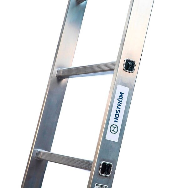 HOSTRÃ–M - Echelle simple StablePro 8 marches en aluminium, légère et durable, hauteur de travail maximale 3,2m, garantie 5 ans, charge maximale 150kg, Hostrom - large
