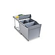 EMUCA - Poubelle de recyclage pour fixation inférieure et extraction automatique dans caisson de cuisine 1x16litres 2x7,5litres, Plastique gris - vignette